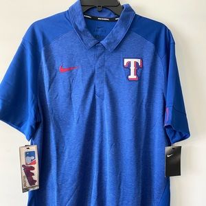 NWT Texas Rangers Nike Collared Dri Fit Shirt L